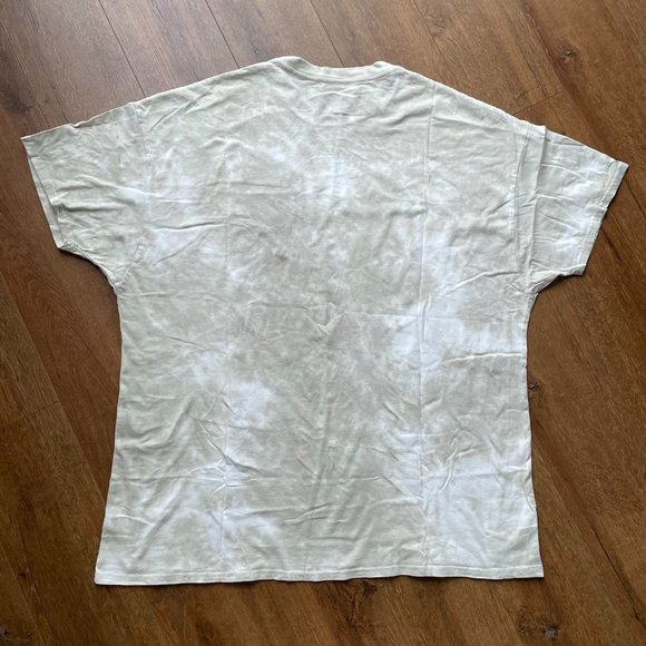 Double Zero Womens Size Large Cotton Oversized Top Shirt Distressed Beige - Picture 9 of 9